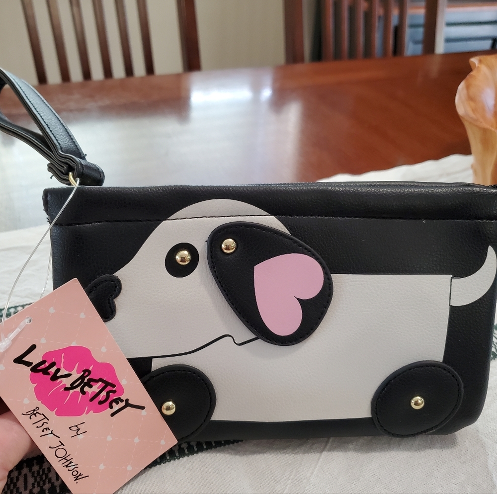 NWT Betsey Johnson Pull Toy Puppy Dog Wristlet